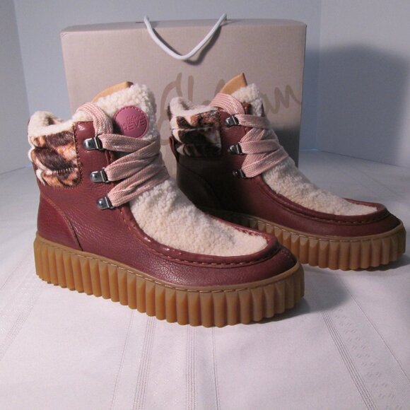 Sam Edelman Reve Fay Platform Boot Brown Patchwork 7.5M NIB - Picture 8 of 12